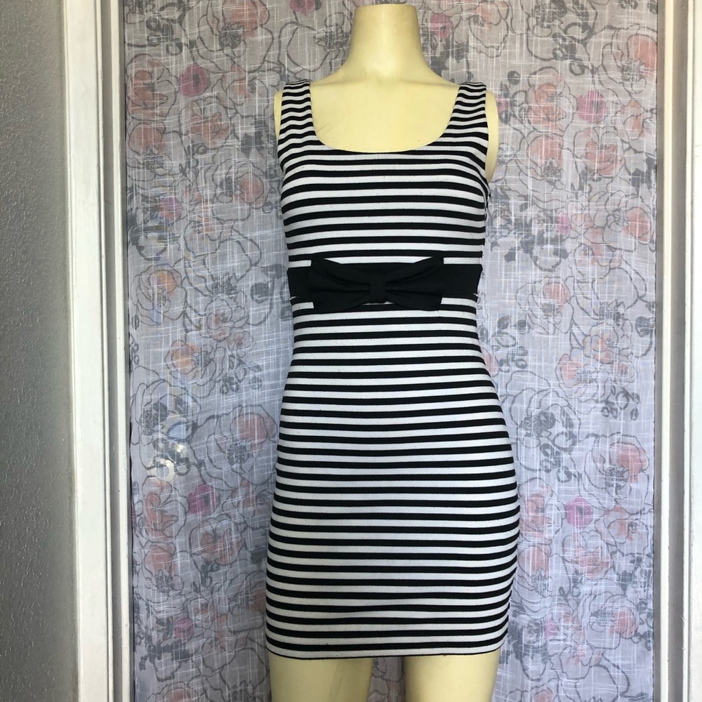 Black and white mini dress.